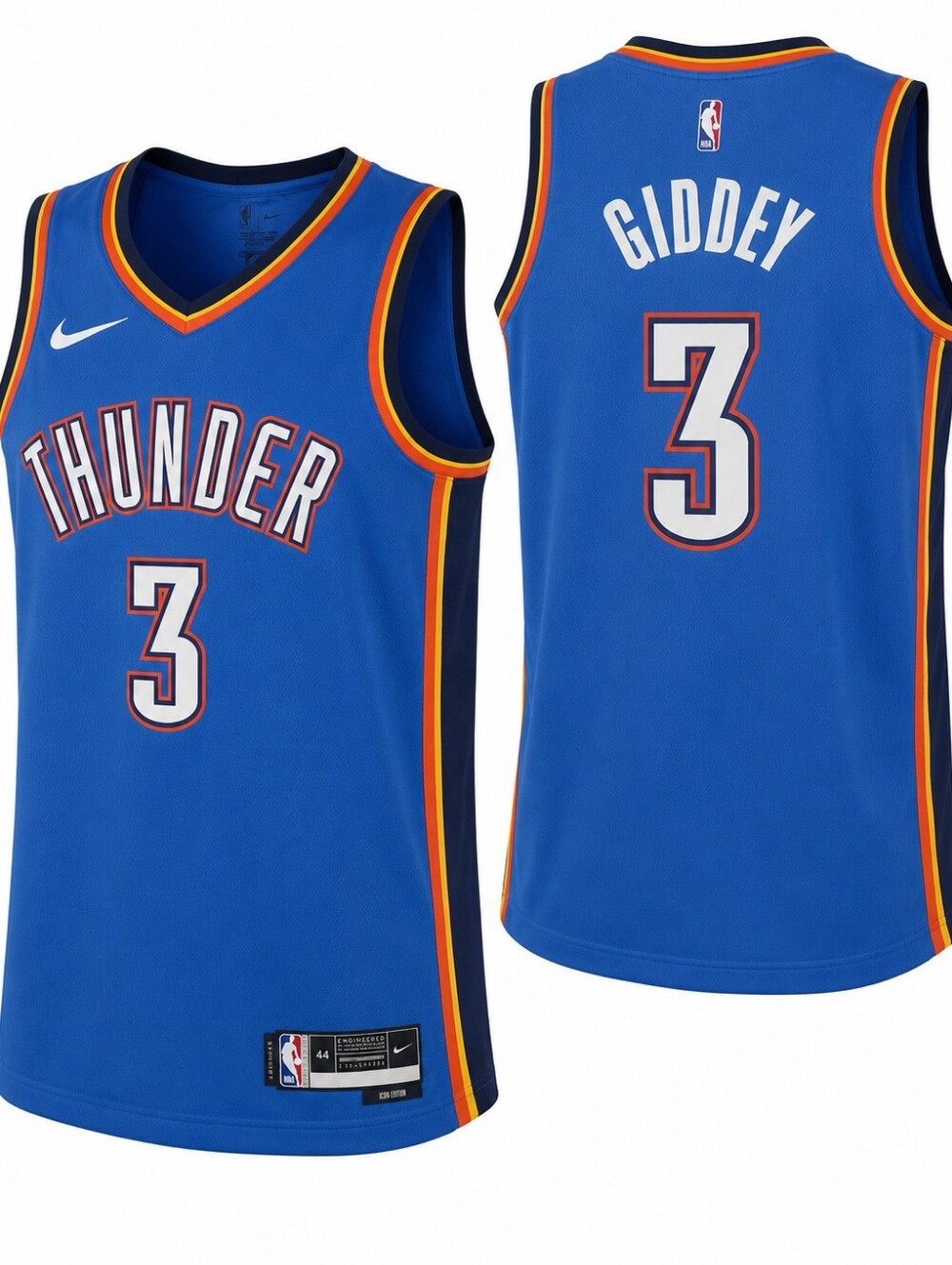 Nike Josh Giddey Oklahoma City Thunder #3 Swingman Jersey Icon Edition NWT Size